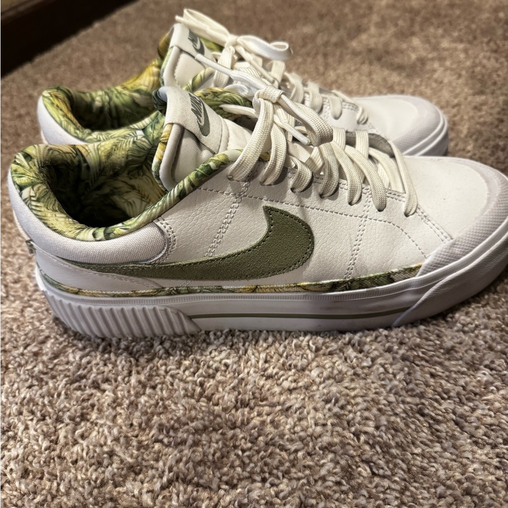 White and Green Sneakers
